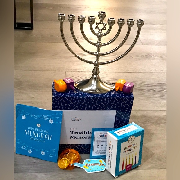 The Dreidel Company Other - The Dreidel Company Hanukah Menorah, 44 Colored Candles, 4 Mini Dreidels & Gelt